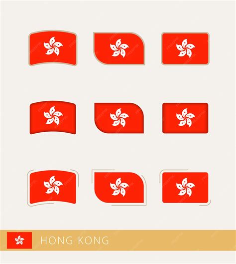 Banderas Vectoriales De Hong Kong Colección De Banderas De Hong Kong