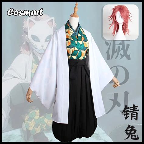 Anime Demon Slayer Kimetsu No Yaiba Sabito Cosplay Costume Battle Suit Kimono Uniform Halloween