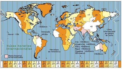 zonas horarias del mundo y mapa horario mundial mapa de husos horarios horario del mundo