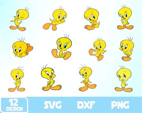 Tweety Svg Dxf Eps Png Clipart Silhouette And Cutfiles Etsy