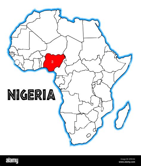 Nigeria Outline Inset Into A Map Of Africa Over A White Background