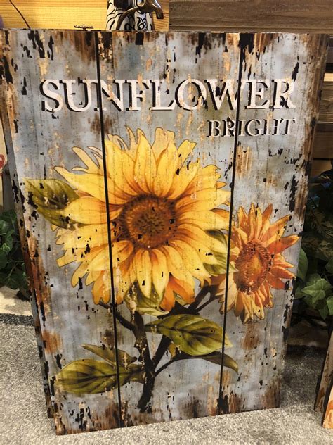 Colorful Sunflower Wooden Sign Wall Decor Kitchenwalldecor Sunflower