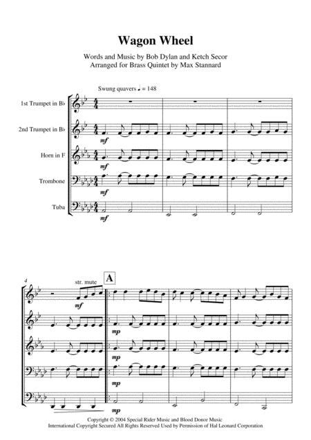 Wagon Wheel By Boby Dylan And Ketch Secor Digital Sheet Music For Score And Parts Download