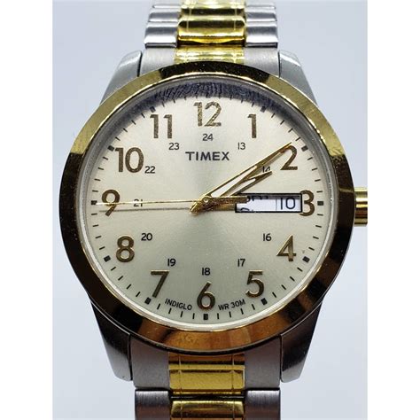 Timex Indiglo T2m935 Mens Dress Watch Day And Date Gem
