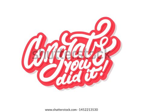 Congrats You Did Greeting Banner Vector Stock Vector Royalty Free