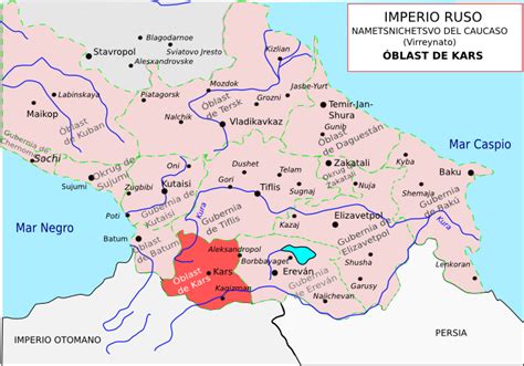 Kars Oblast Wikipedia Cartography Map Nalchik Kars