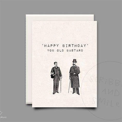 Happy Birthday You Old Bastard Greeting Card Happy Etsy