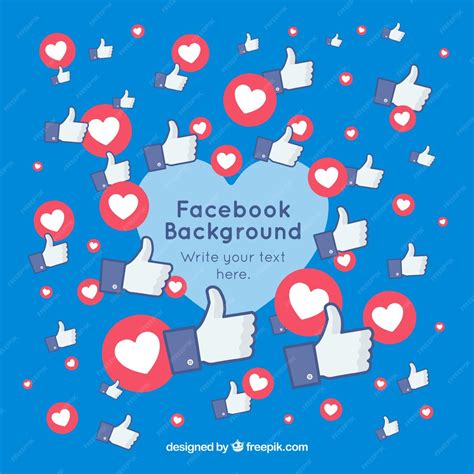 Free Vector Facebook Background With Hearts And Likes
