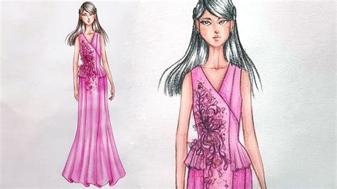 Download now 20 gambar sketsa kumpulan gambar sketsa bunga pemandangan. Cara Menggambar Desain Gaun Pesta | Fashion Illustration ...