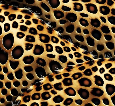 Premium Photo Realistic Leopard Fur Skin Pattern Design Illustration