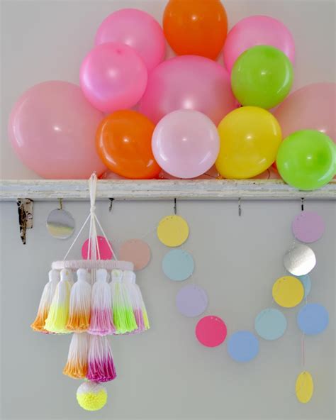 Diy Dip Dye Neon Tassel Chandelier By Fancy Flamingo Design For The