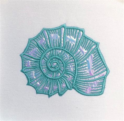 Seashell Machine Embroidery File Design 5 X 7 Inch Hoop Etsy Australia