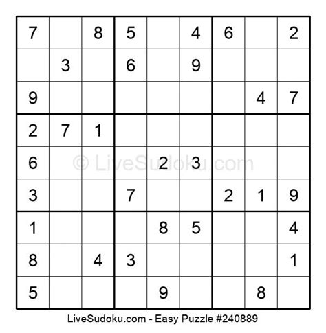 Easy Sudoku Online 240889 Live Sudoku