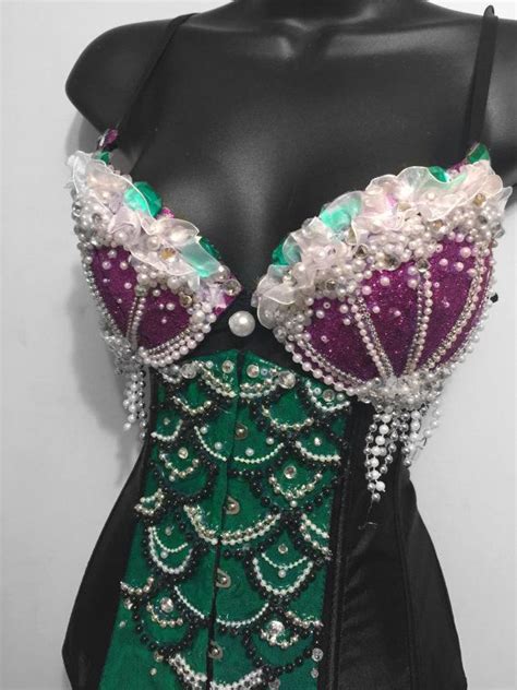 ariel bra underbust corset rave rave bra by richmahoganylife mermaid fashion mermaid costume