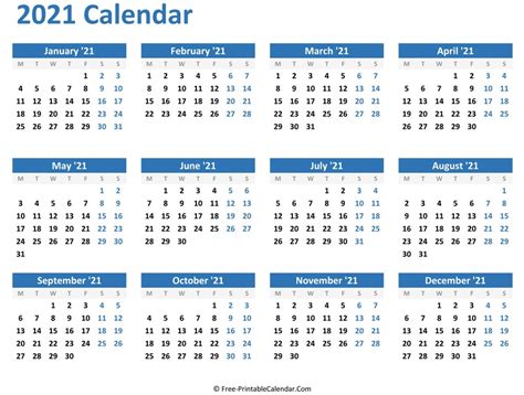 Blank 2021 Calendar Pdf Free Printable Free Printable Calendar Monthly