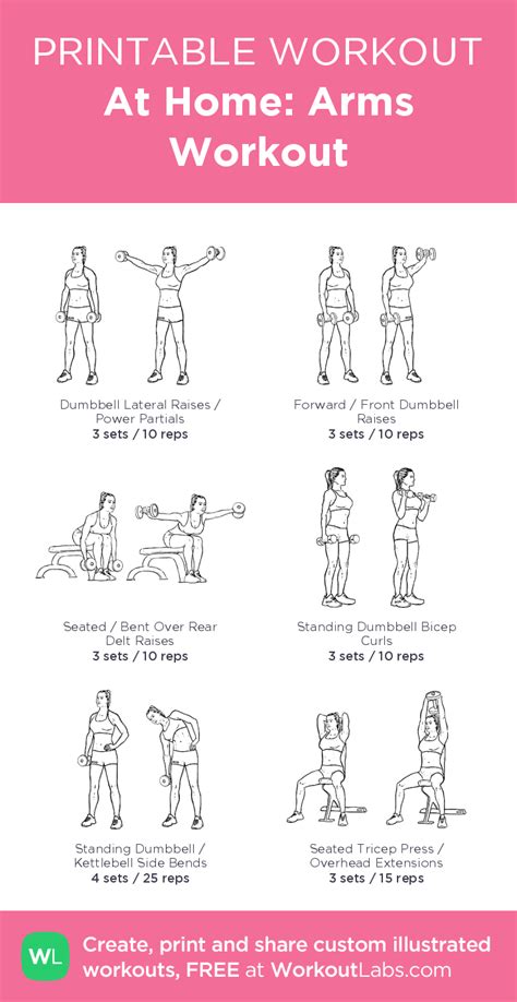 At Home Arms Workout Arm Workout Printable Workouts Arm Workouts