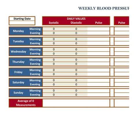 12 Free Blood Pressure Chart Templates Word Excel Templates