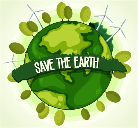 Green Energy For Save The Earth Free Vector