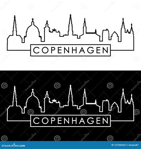 Copenhagen Skyline Linear Style Stock Vector Illustration Of