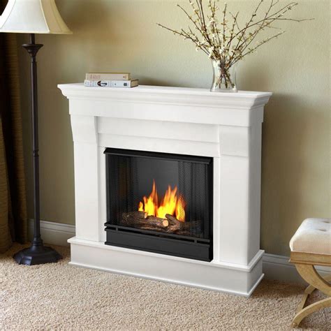 Real Flame Chateau 41 In Ventless Gel Fuel Fireplace In White 5910 W