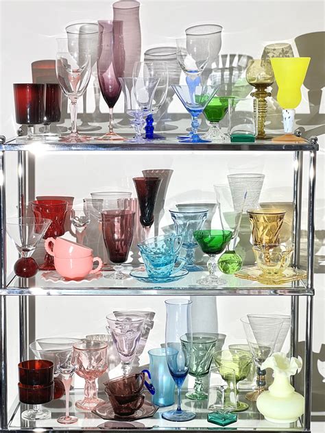 🌈rainbow Vintage Glassware Collection In 2023 Glassware Display Vintage Glassware Rainbow