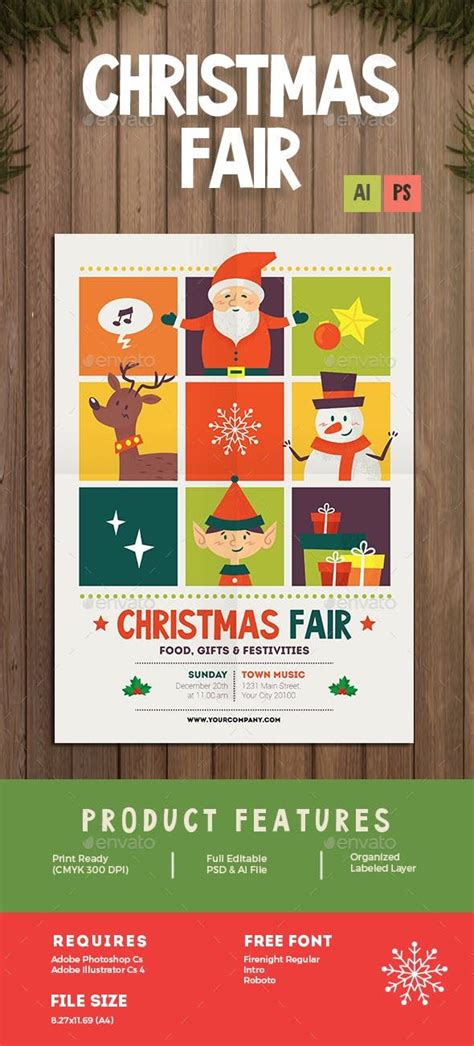 1 hr and 10 mins. Christmas Fair Flyer — Photoshop PSD #christmas #party ...