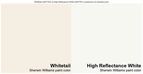 Sherwin Williams Whitetail Vs High Reflectance White Color Side By Side