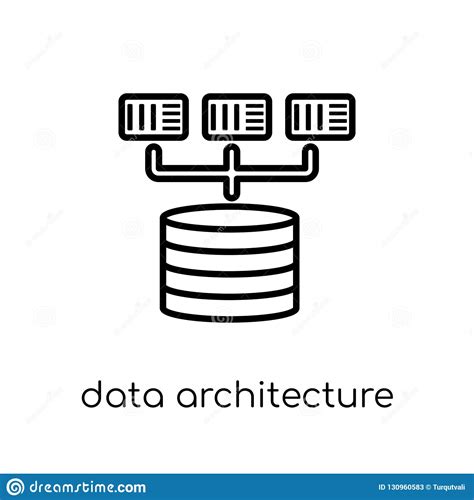 Data Architecture Icon Trendy Flat Vector Data Architecture Icon On
