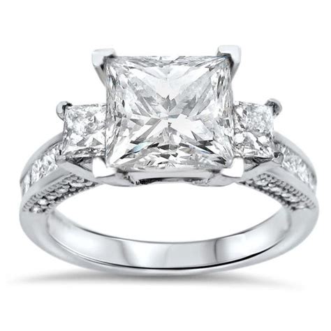 The Top 22 Ideas About Princess Cut 3 Stone Engagement Rings Home