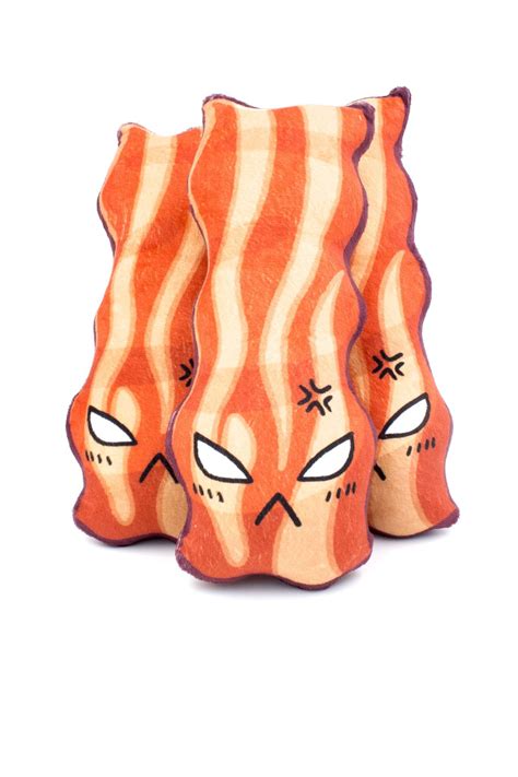 Stuffed Bacon Plush Toy Angry Minky Fabric Angry Plushies Pet