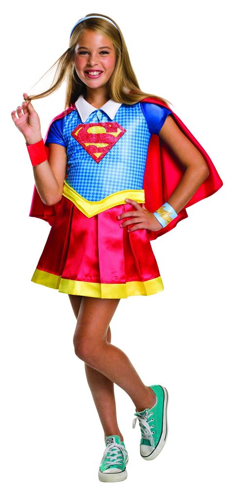 Girls Deluxe Supergirl Costume Superhero Fancy Dress Dc Comics