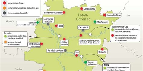 La densité est donc de 62 habitants / km2. Lot-et-Garonne : la carte scolaire 2019 dessinée