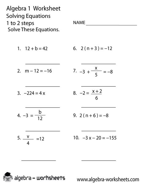 Https://tommynaija.com/worksheet/solving Equations Algebra 1 Worksheet