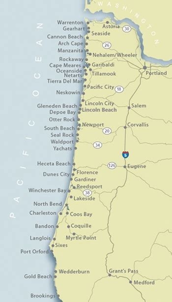 Map Of Coast Of Oregon Lydie Romonda