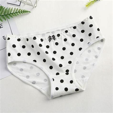 Buy Womens Underwear Womens Cotton Harajuku Striped Polka Dot Bow Large Size