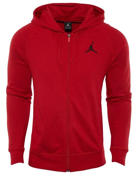 Jordan Flight Full Zip Hoodie Mens 822658 687 University Red Fleece