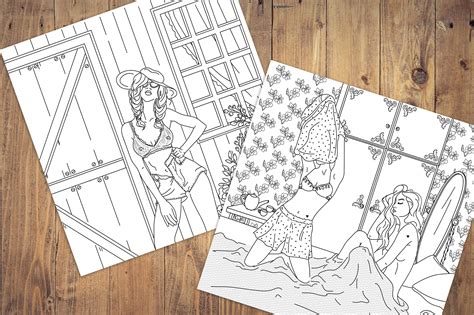 Erotic Coloring Pages For Adults Printable Nude Girls Etsy
