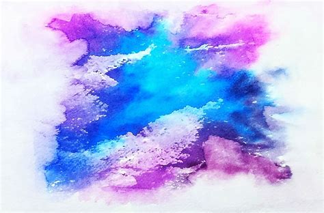 Original Galactic Watercolor Pink And Purple Watercolor Painting