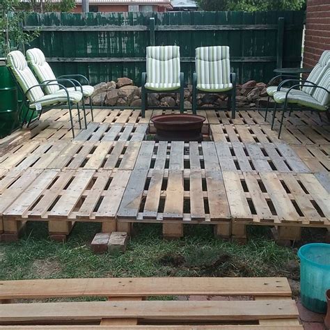 We wanted to keep the design simple and clean, so with the help of our friends over at kreg note: DIY Wooden Pallet Deck | Pallet decking, Pallet deck diy ...