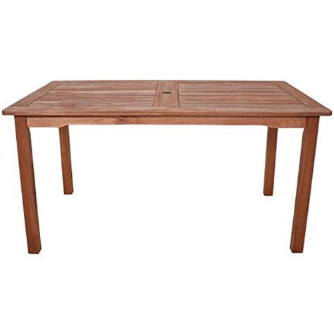 Sunnydaze Meranti Wood 5 Foot Dining Table With Teak Oil Finish