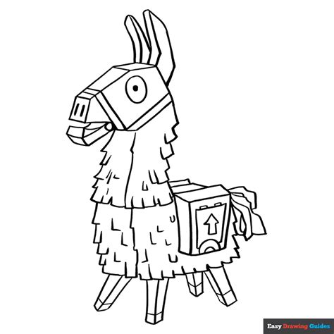 Llama From Fortnite Coloring Page Easy Drawing Guides