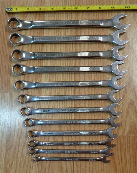 Usa Made Craftsman Professional Metric Wrench Set Polished Mm