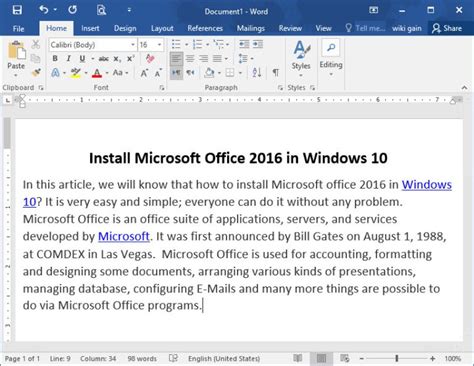 Installing office 2016 is easy. Install Microsoft Office 2016 in Windows 10 - wikigain