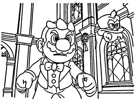 Mario And Luigi From Super Mario Odyssey Coloring Page Free Printable