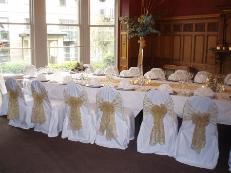 Kivvo 50pcs chair sashes gold bands for wedding chair, shining sequin chair bows for party decoration material: Gold embroidered organza sashes on white chair covers at ...
