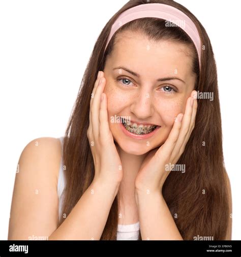 Teenage Girl Braces Touching Hair Hi Res Stock Photography And Images Alamy
