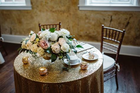 Gold Sequined Sweetheart Table