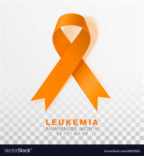 Leukemia Awareness Month Orange Color Ribbon Vector Image