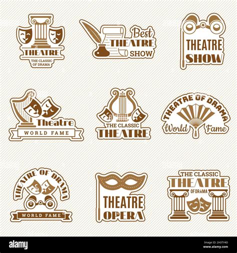 Theatre Logo Cinema Entertainment Show Elements Theatre Badges Drama
