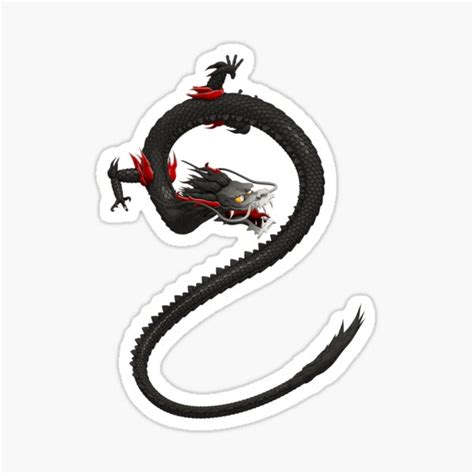Black Dragon Sticker For Sale By Moppo Redbubble